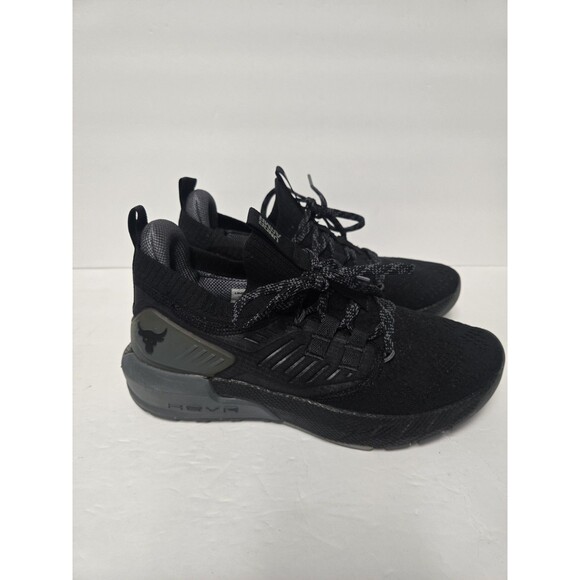 Under Armour Project Rock 3 Black Grey 3023005-001 Training Shoes Women Size 7.5 - Picture 1 of 10